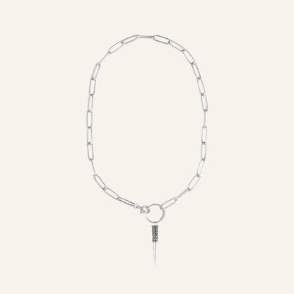 Colar curto em prata 925 com pendente central elegante