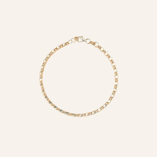 Pulseira de bolinhas em prata 925 brilhante