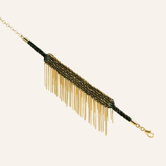 Pulseira larga em prata 925 banhada a ouro